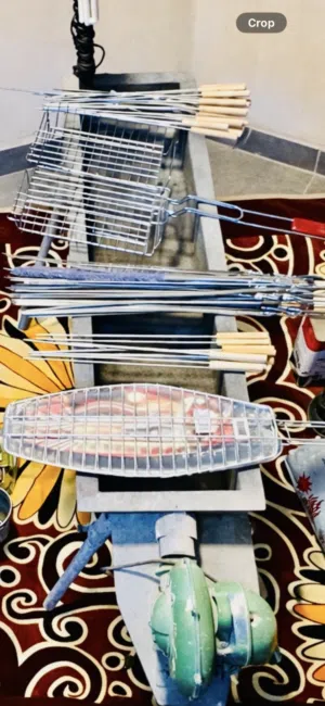 Stainless Steel BBQ Grill with Electric Air Blower – Ready to Use-(18bd)
