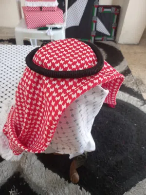 شماغ ولادي مهدب مع عقال لجميع الاعمار