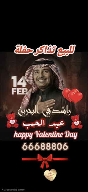 للبيع تذاكر راشد الناجد 14 فبراير في عيد الحب