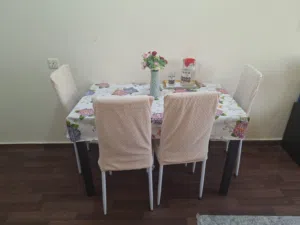 GLASS TABLE WITH 4 CHAIRS