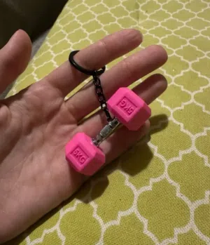 KEY CHAIN DUMBBELLS BLACK AND PINKY FOR SALE
