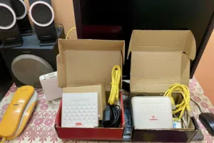 راوتر ADSl كامل بحالة الجديد ممتاز متحافظ علية كالجديد
