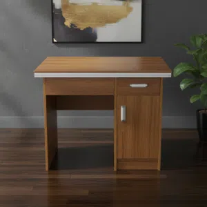 طاولة مكتب خشبية لون بلوط (Oak) بتصميم عصري وتخزين جانبي - OT080/OAK