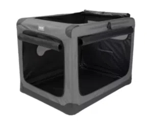 Portable Dog Crate, Collapsible Soft Kennel with Sherpa Fleece Pad, Sturdy Steel Frame, Large