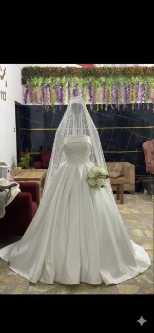 فستان زفاف جديد مستخدم مره وحده