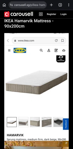 used hamarvik ikea mattress