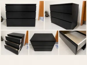 Ikea MALM N Chest/3 Drawers Black-Brown in Excellent Condition