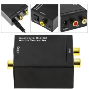 Analog to digital audio converter with 2xRCA to toslink and coax  Analog to digital audio converter