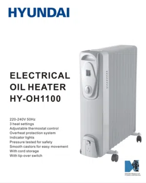 مدفئة رديتر زيت هونداي الكورية 11 اصبع متحرك تيرمستات توفير كهرباء كفالة عامين بأقل سعر بالمملكة