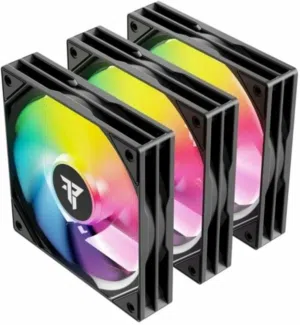 مجموعة مراوح (فانات) Tempest مم120 بإضاءة ARGB سوداء وتقنية PWM، ثلاث قطع Tempest Fan 120mm ARGB X3