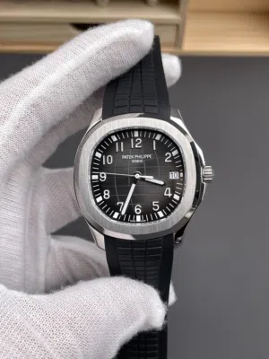 Patek Philippe Aquanaut Date Black Strap Stainless Steel Ref. 5167A-001