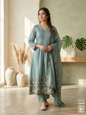 *Partywear ethnic malchandheri  Anarkali-style ethnic set suits*