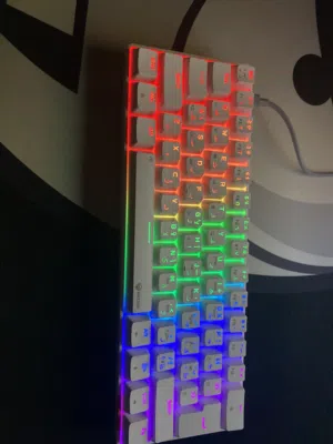 white 60% mechanical Gaming keyboard -Meetion MK005  LED backlit