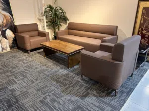 modern brown leather office sofa set 250 Only