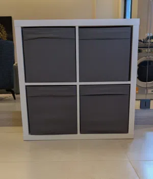 IKEA KALLAX shelving unit + DRÖNA boxes
