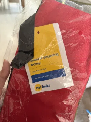 MyChoice Foldable Shopping Bag with Wheels - Brand New - Red