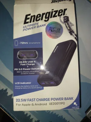 باور بانك energizer الف20000 مللي امبير سرعه22.5w يدعم الشحن السريع
