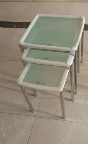 طقم طربيزات متداخلة زجاج درج