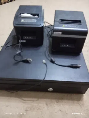2 طابعات فواتير ودرج نقود للبيع