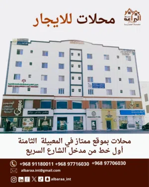 محلات للايجار بموقع ممتاز في المعبيلة الثامنه