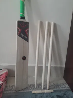 cricket bat with 3 sticks and bag very good quality