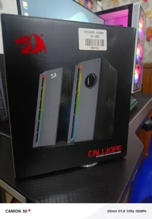 سماRedragon GS580 Calliope RGB Desktop Speakers سماعات ستيريو بتصميم شيك وصوت قوي للمكتب!  شكلها مم