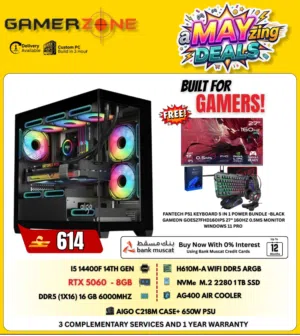 I5 14400f with rtx5060 Gaming PC Bundle Offer
