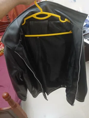 black leather jacket