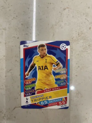 بطاقة كيران تريبببر الأصلية - توبي دوري أبطال Tottenham Spurs Rare Card