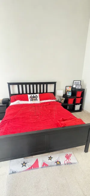 full bed , mattress, side table , storage and chest of drawers