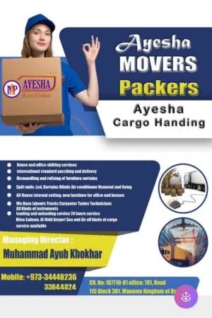 Ayesha Movers in Bahrain & KSA 