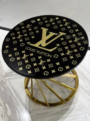 Luxurious Louis Vuitton Inspired round Side Table