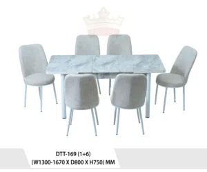 سفرة 6 كراسي تجمع الأناقة والراحة في قلب منزلك  6 Seater Dining Set Where Elegance Meets Comfort
