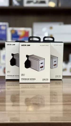 Green Lion Premium Series 20W PD &  شاحن جدراي 20 واط ضمان سنة QC3.0 Dual Port Wall Charger