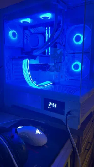 Custom White Gaming Desktop PC with RGB Cooling and Liquid CPU Cooler, installments available 500