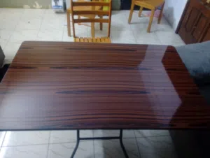 Foldable Dining/Work Table with 3 Strong Wooden Chairs – Space Saving & Excellent Condition