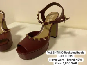 Valentino Garavani Rockstud Platform Heels – Burgundy – Size 39 (Brand New)
