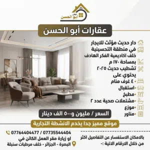 170 m2 4 Bedrooms Townhouse for Rent in Basra Tahseneya
