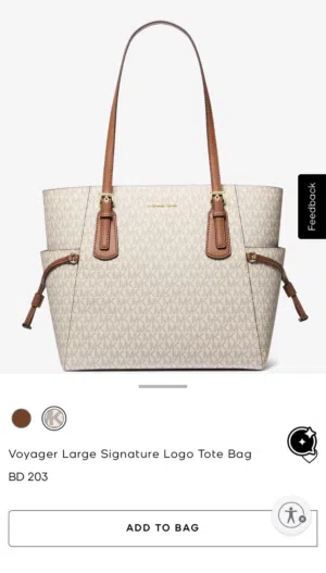 Original Micheal kors Voyager Large Signature Logo Tote Bag