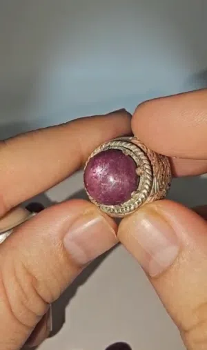 خاتم ياقوت احمر نجمي اصلي غير معالج