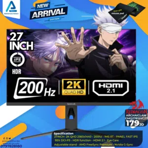شاشة ريدراجون Monitot Redragon 27inch 2K 200Hz بافضل الاسعار