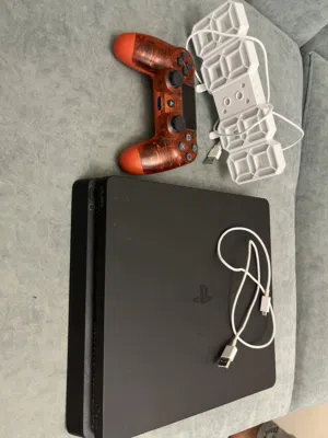 PlayStation 4  with controller  with charger  and digital clocks 3D