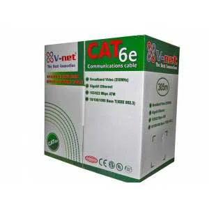 كابل شبكات V-NET CAT6e CABLE 305M AND 105M  V-NET CAT6e – أداء ممتاز بسعر اقتصادي!