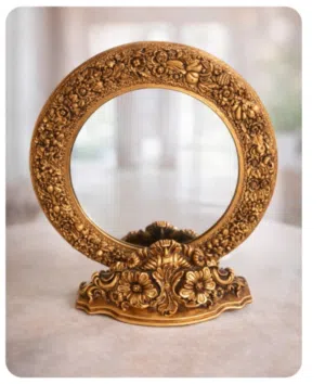vintage table ornate mirror