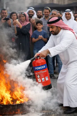 طفاية الحرائق البودرة الجافة لدى سياب Siyab dry powder fire extinguisher