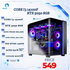 تجميعة العاب اقتصادية CORE I3 13100 بكرت شاشة RTX 5050 8GB رام 16 بافضل الاسعار بالمملكة