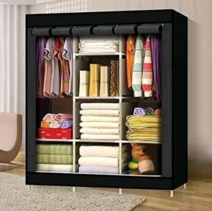 توفرت الآن خزانة ملابس بهيكل معدني و قماش كتان خزانة لتعليق الملابس بأجمل شكل متنقله