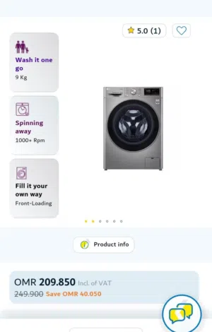 washing machine LG 9kg