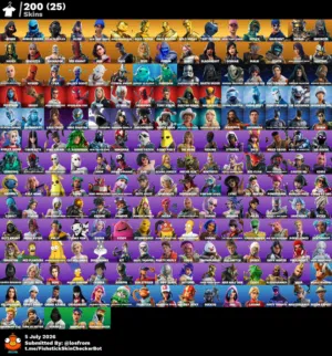 حساب فورتنايت للبيع 200 سكن