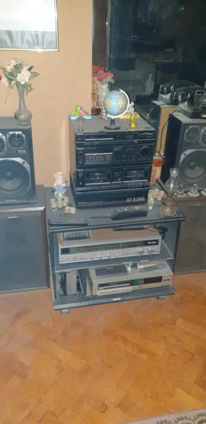 استريو Technics دبل ديك بالريموت تكنكس راديو واستريو وامبليفير واكيوليزر ياباني اروجنال يعمل